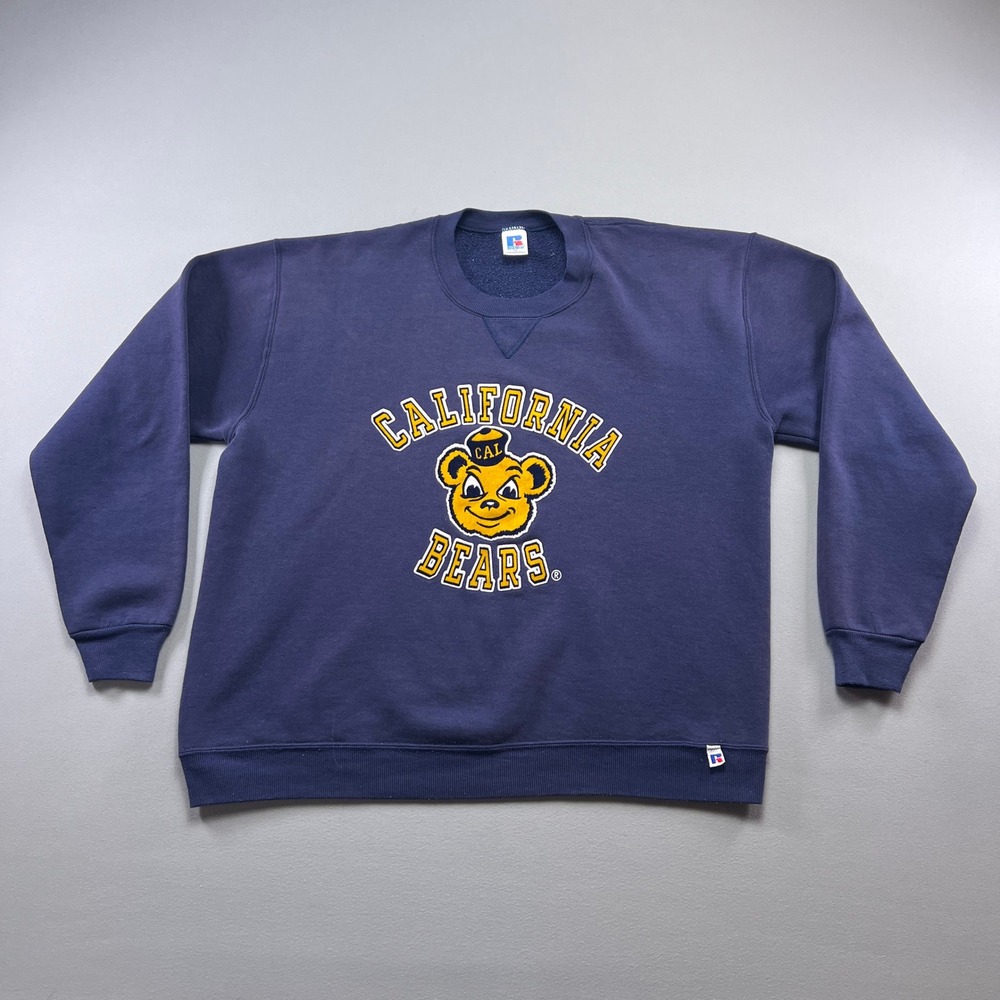 Vintage Russell Athletic Sweatshirt Men XL Blue California Golden Bears Football